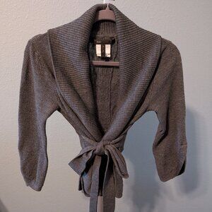 BCBG Max Azria Merino Wool Tie Waist Cardigan